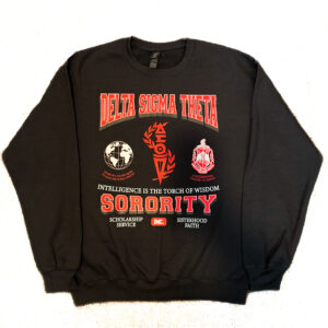 Delta Sigma Theta Torch of Wisdom Black Crewneck